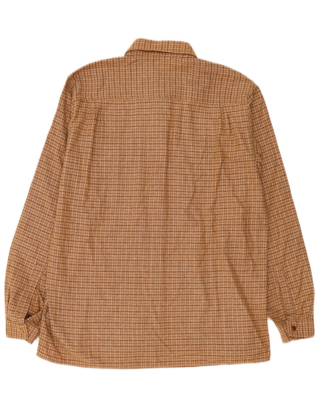 Chemise en flanelle homme vintage IT 50 15/16 Polyester à carreaux marron moyen