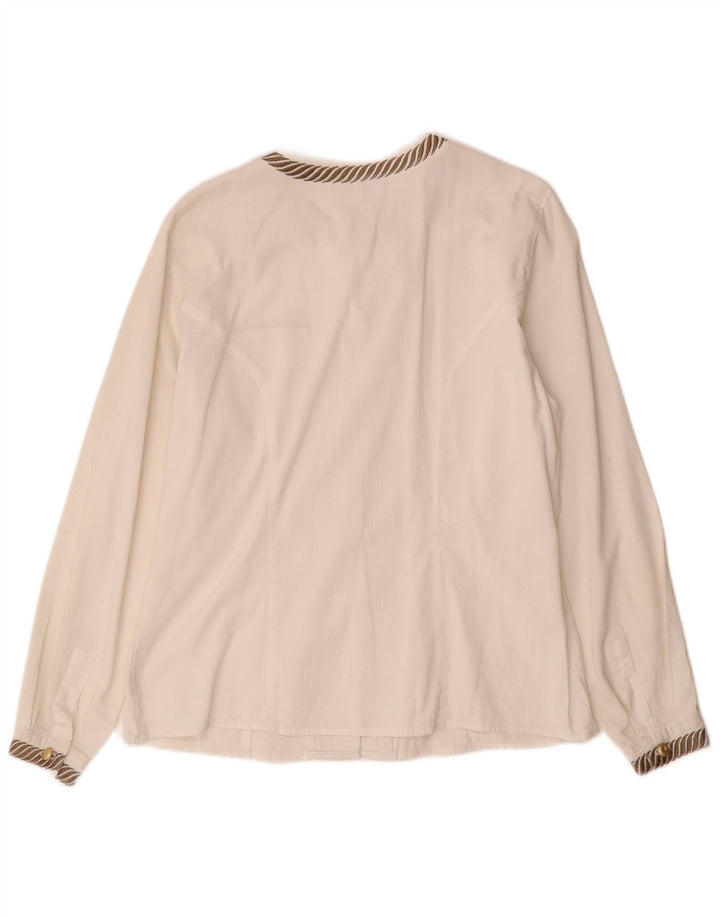 ROCCOBAROCCO Chemisier Femme IT 46 Grand Coton Rayé Blanc