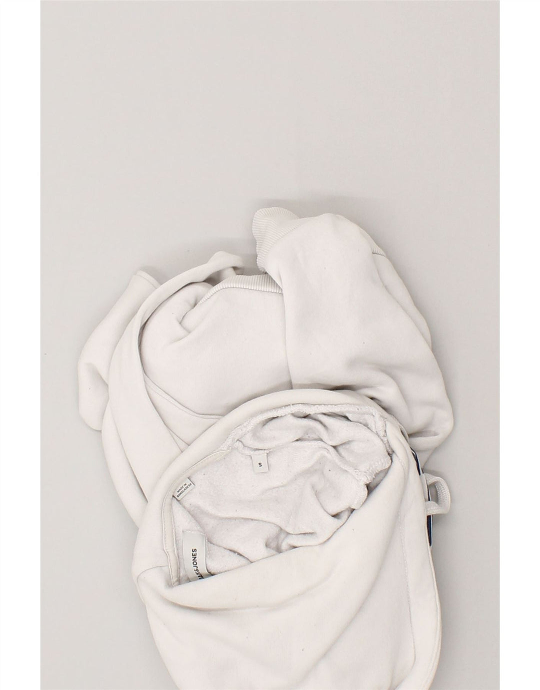 JACK & JONES Mens Graphic Hoodie Jumper Small White Cotton | Vintage Jack & Jones | Thrift | Second-Hand Jack & Jones | Used Clothing | Messina Hembry 
