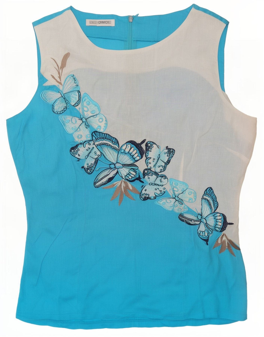 Naracamicie Chemisier graphique pour femme UK 12 Bleu moyen Papillon