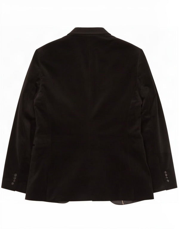 Zara Veste blazer en velours à 1 bouton pour homme EU 54 XL Noir Polyester