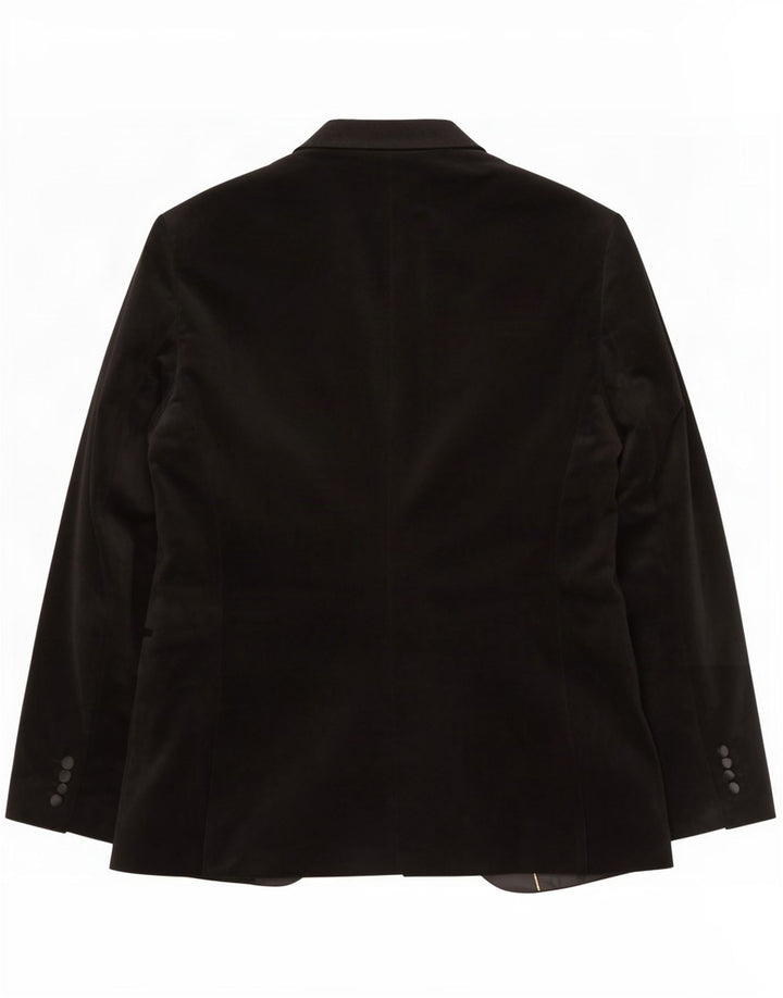 Zara Veste blazer en velours à 1 bouton pour homme EU 54 XL Noir Polyester