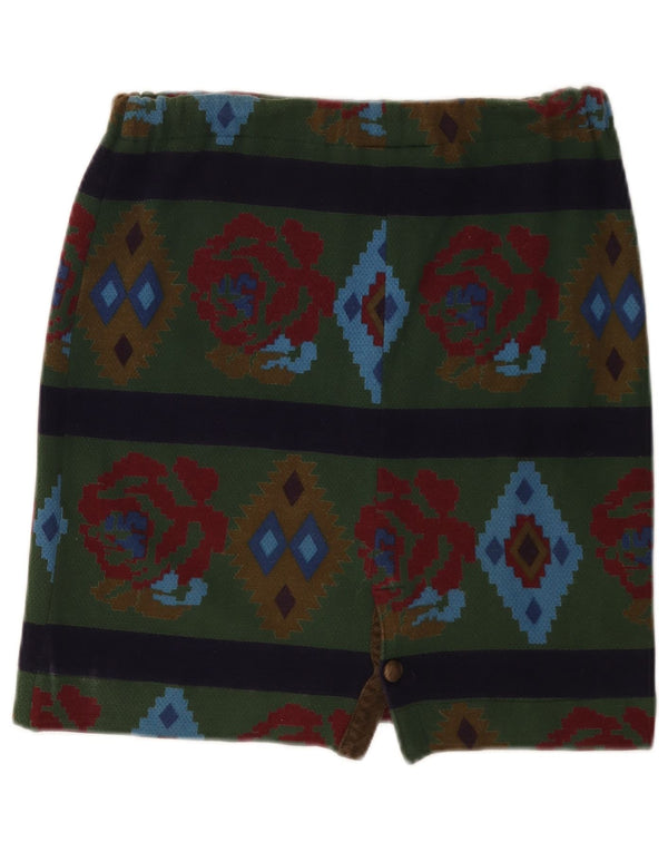 Johnny Lambs Mini jupe femme IT 44 Medium W30 vert géométrique aztèque