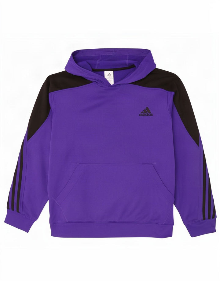 Adidas Pull à capuche pour homme Large Violet Colourblock Polyester