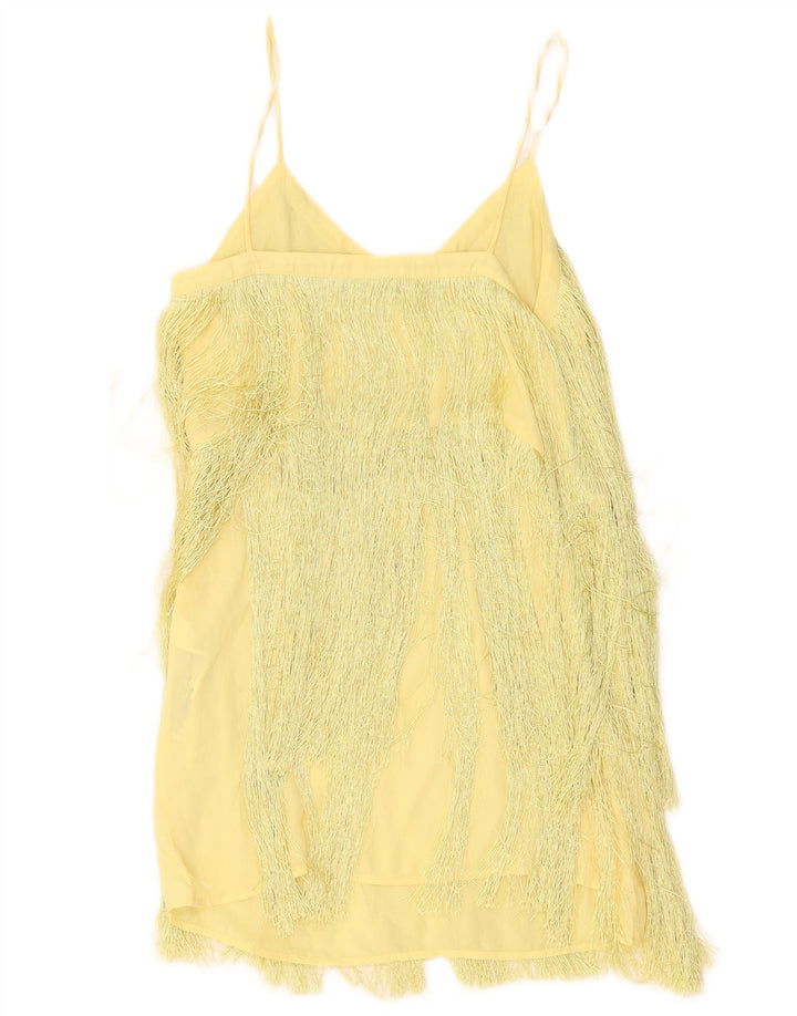 Zara Femme Robe Charleston UK 12 Polyester Jaune Moyen