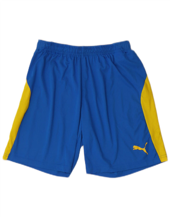 Puma Short de Sport Homme Bleu Moyen Colorblock Polyester