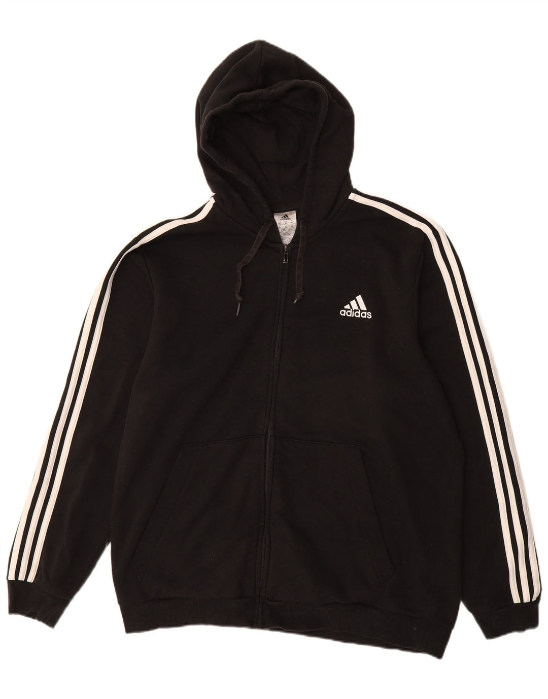 ADIDAS Pull à capuche zippé pour homme XL en coton noir