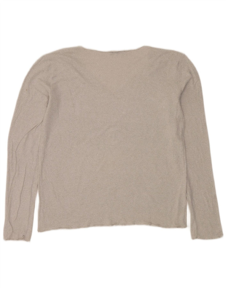 Zara Pull col V pour femme UK 16 Large Argenté