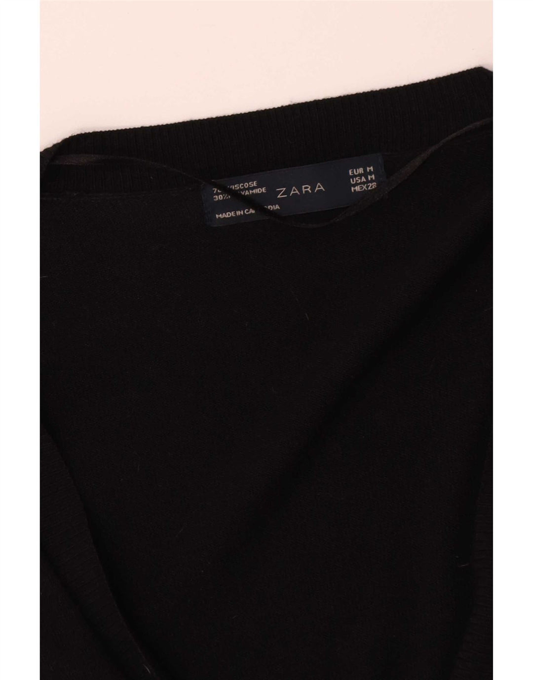 Zara Cardigan Femme Pull UK 12 Medium Noir Viscose