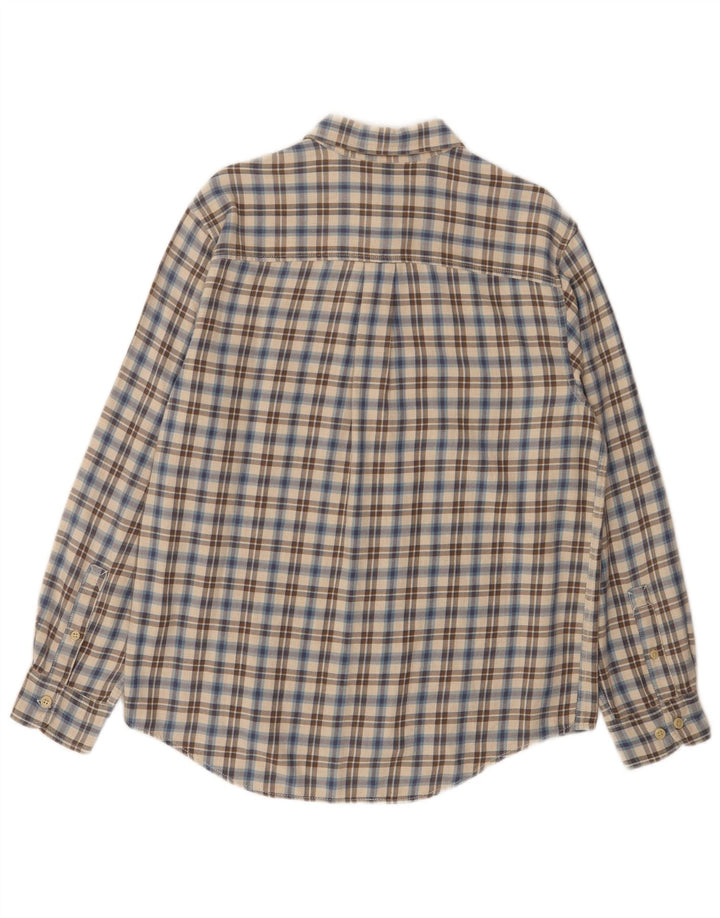 Timberland Chemise en Flanelle Homme Beige Moyen à Carreaux en Coton