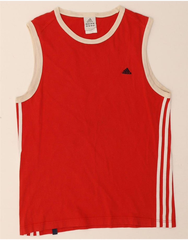 Adidas Débardeur Homme UK 38/40 Coton Rouge Moyen