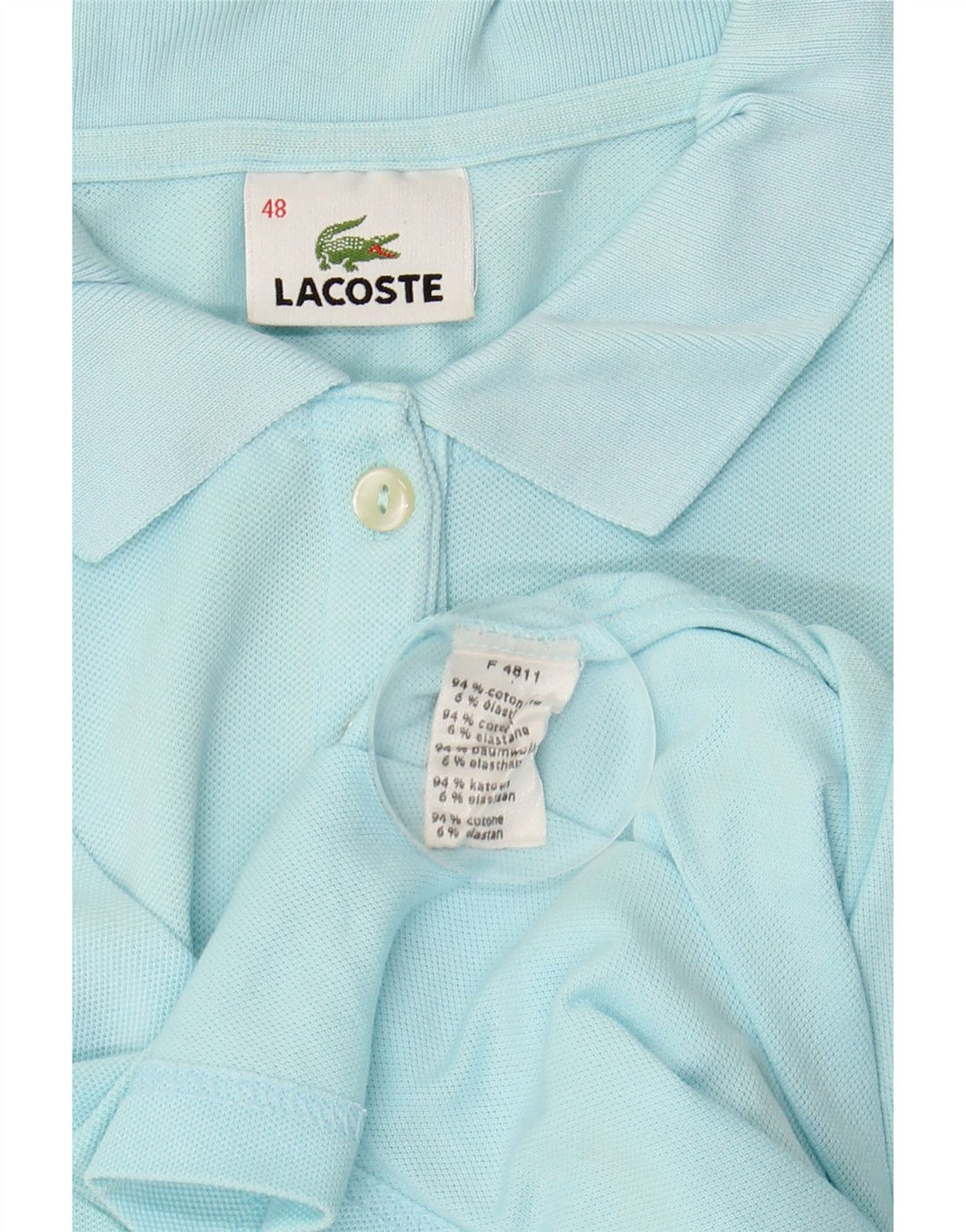 LACOSTE Polo Femme Taille 48 XL Bleu Coton