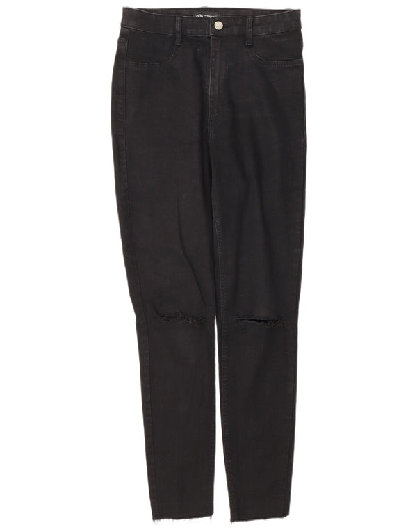 Zara Jean skinny taille haute effet vieilli pour femme EU 40 Medium W30 L28 Noir