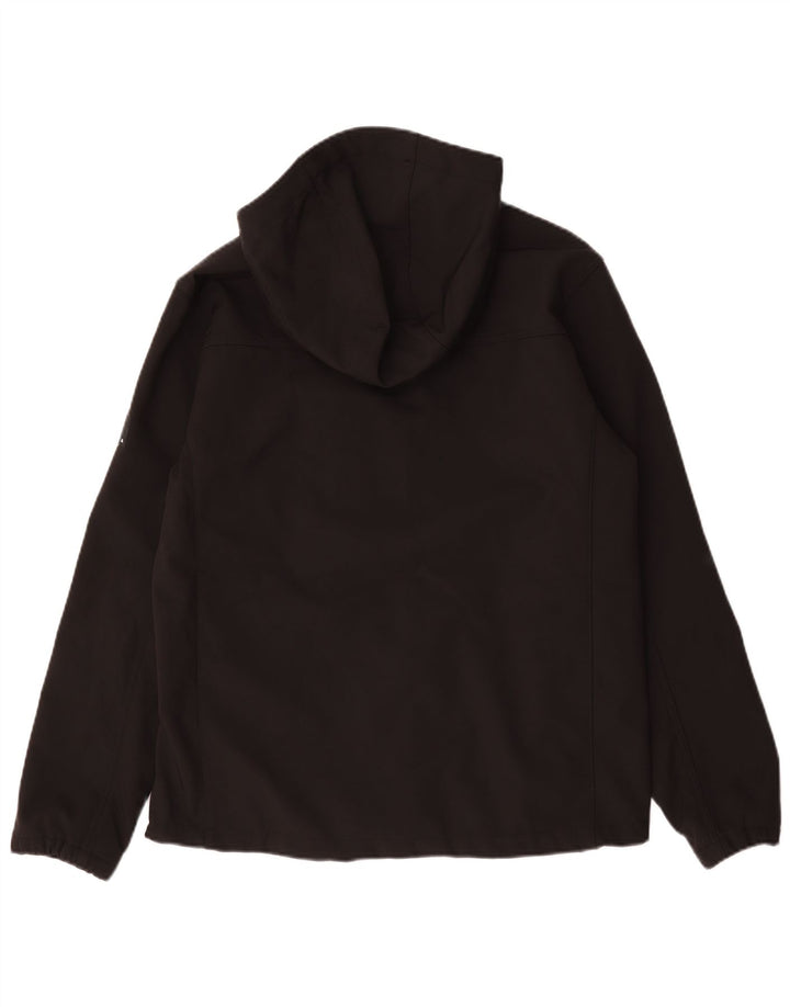 Zara Veste coupe-vent à capuche pour homme UK 40 Large Noir Polyester