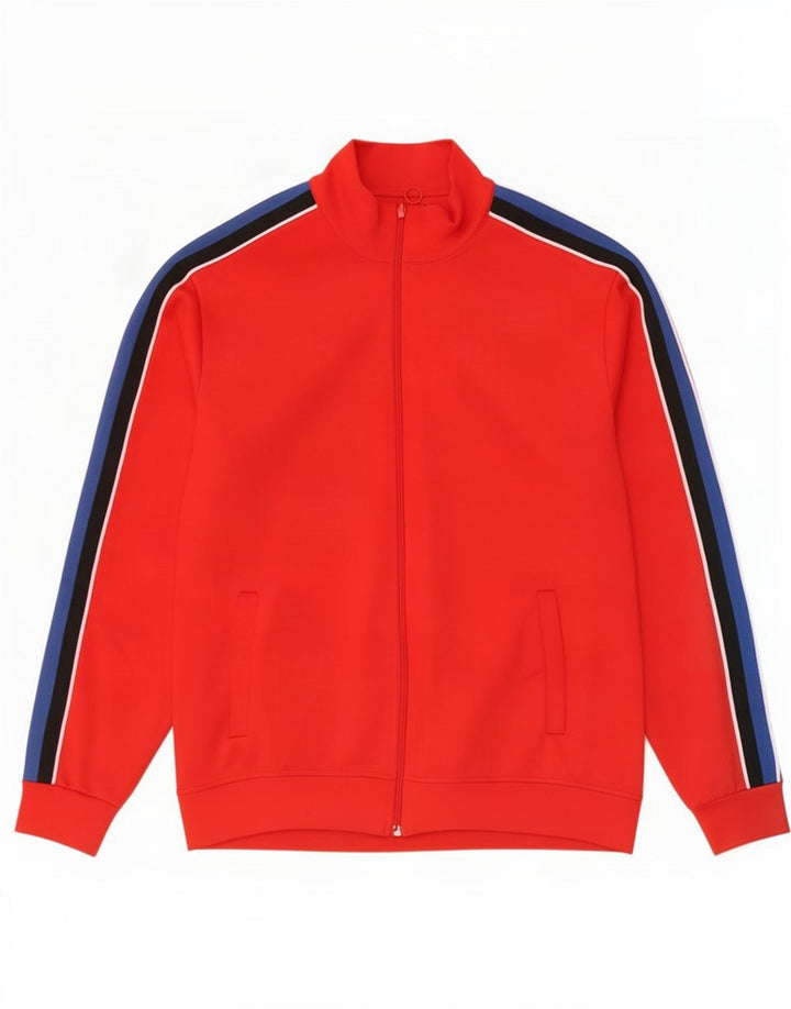 Zara Mens Survêtement Top Jacket Large Rouge Colourblock Polyester