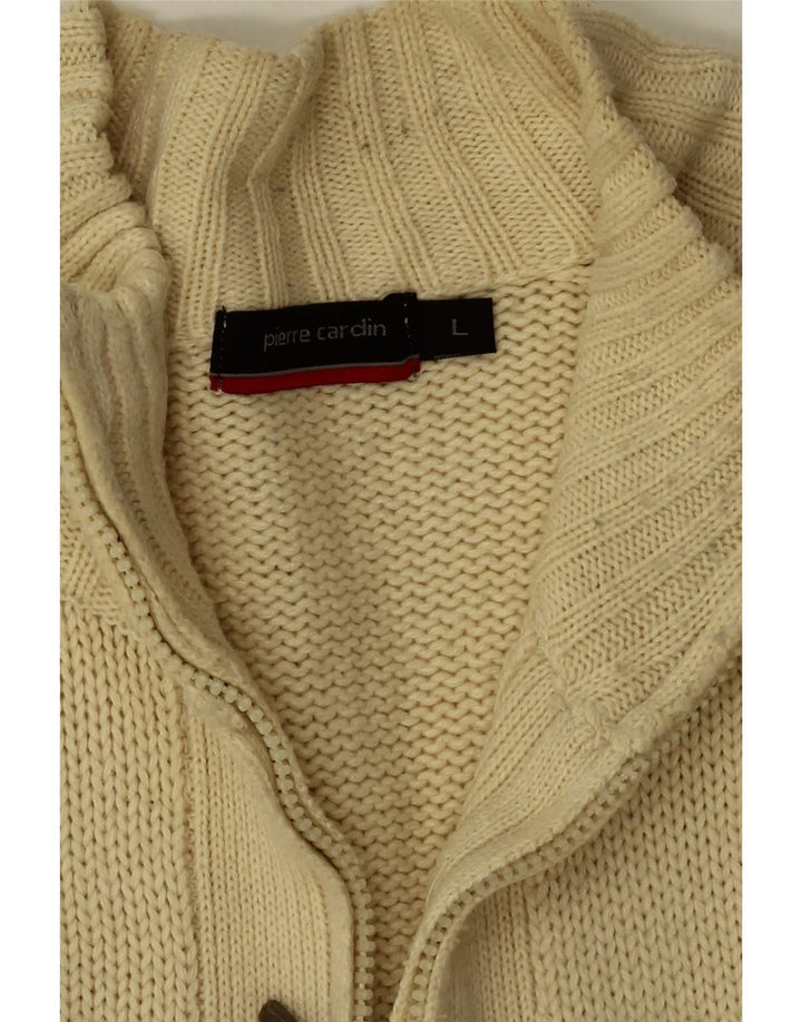 Pierre Cardin Cardigan Homme Pull Large Beige Acrylique