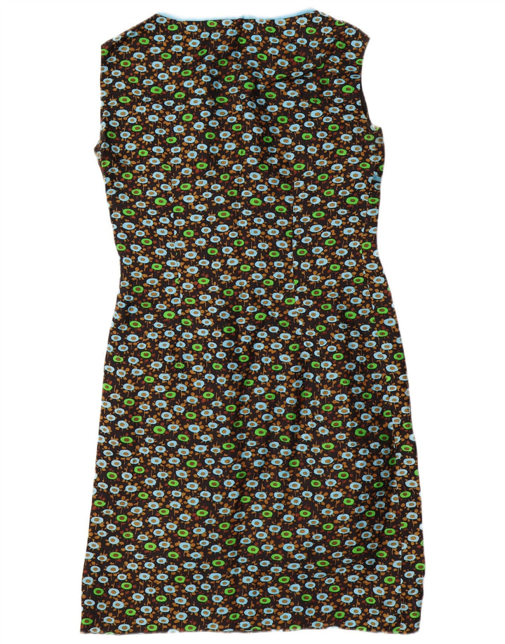 VINTAGE Ensemble 2 pièces à manches 3/4 pour femme UK 14 Medium Black Floral