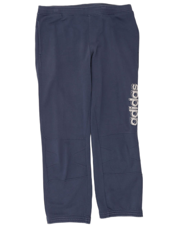 Adidas Pantalon de survêtement graphique pour homme en coton bleu marine Taille L