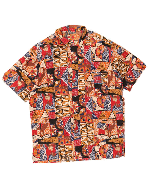 Ouragan Chemise à manches courtes pour homme à motif abstrait IT 50 Medium Multicolore