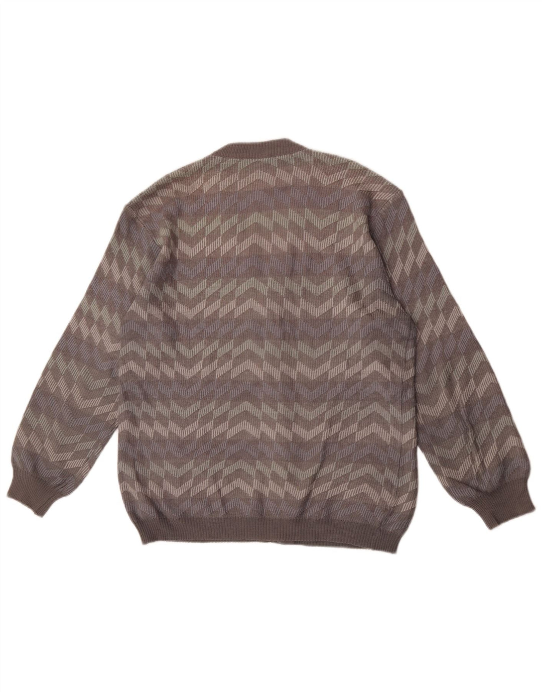 Bernardini Homme Cardigan Pull Laine Rayé Gris Moyen