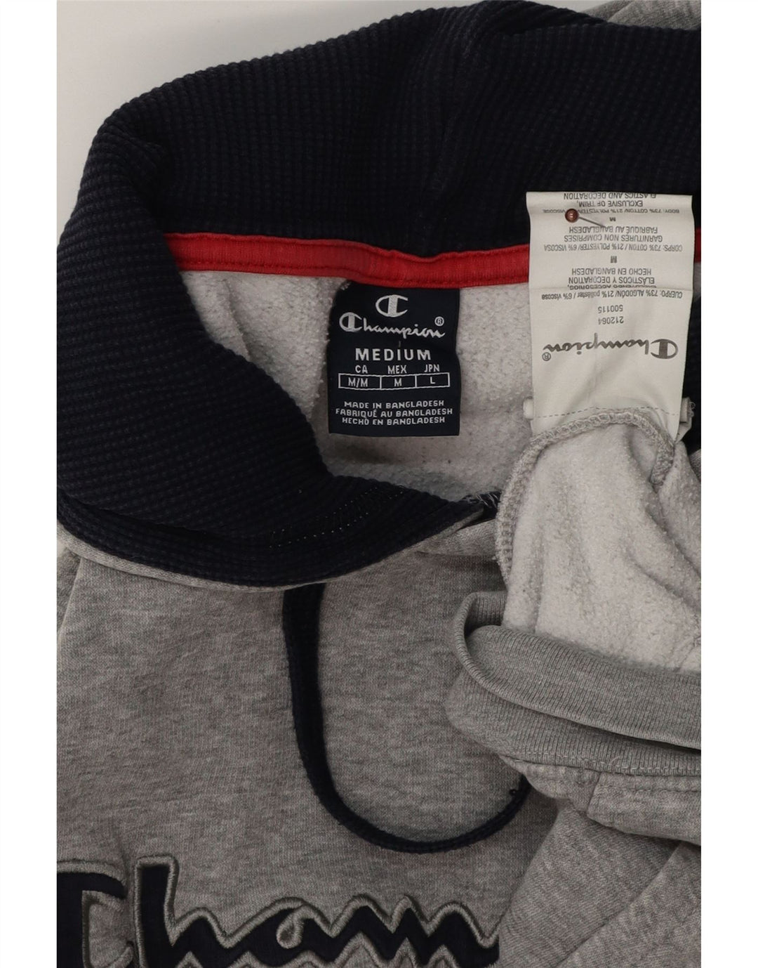 CHAMPION Pull à Capuche Graphique Homme Gris Moyen Moucheté Coton