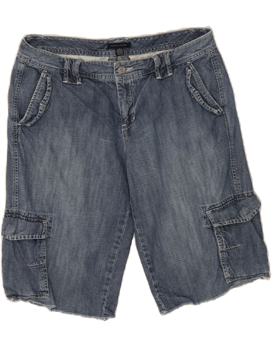 TOMMY HILFIGER Womens Cargo Denim Shorts US 6 Medium W30  Blue Vintage Tommy Hilfiger and Second-Hand Tommy Hilfiger from Messina Hembry 