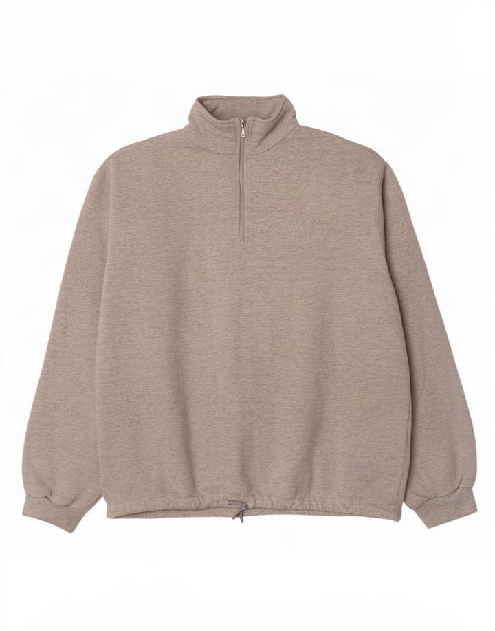 Asics Sweat-shirt à col zippé pour femme UK 20 2XL Gris moucheté