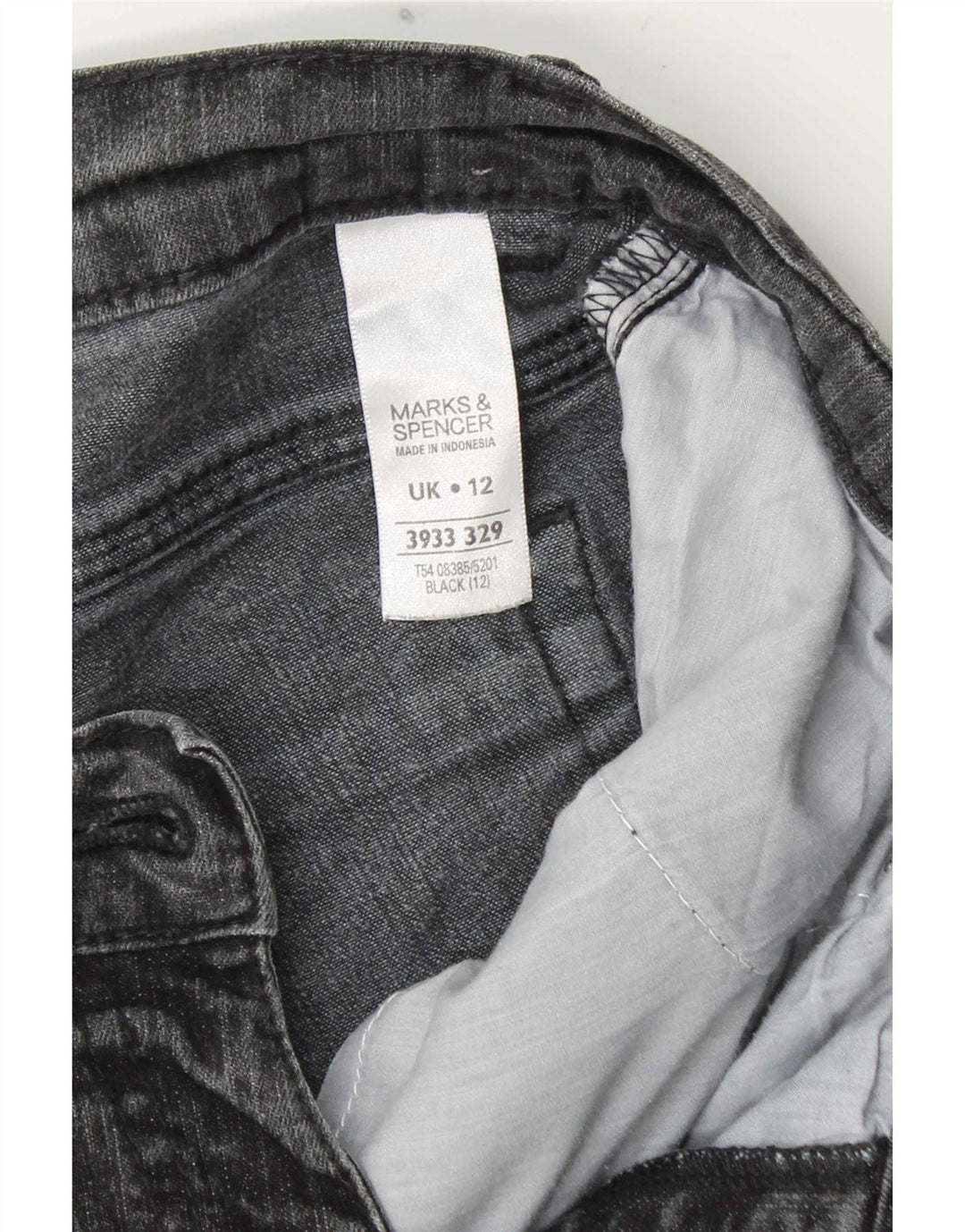 Marks & Spencer Jean Capri pour femme UK 12 Medium W30 L19 Gris Coton