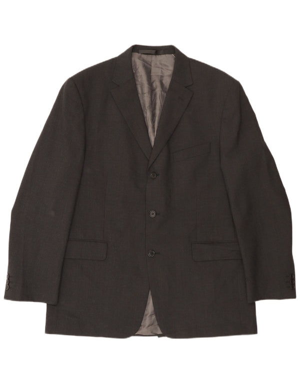 Marks & Spencer Veste blazer à 3 boutons pour homme UK 42 Large Gris Polyester