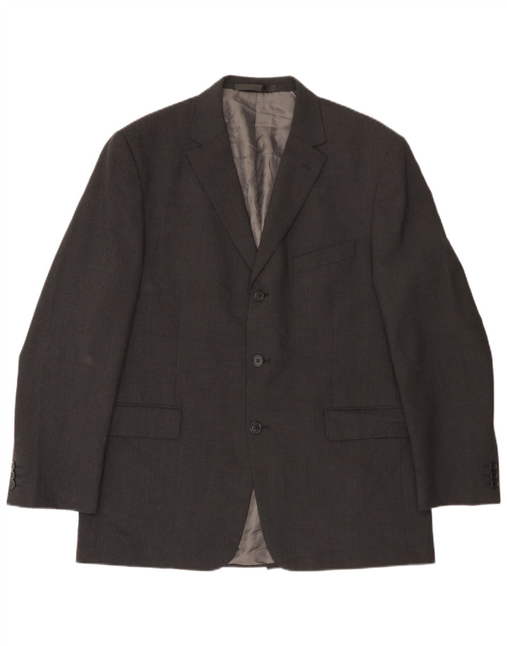 Marks & Spencer Veste blazer à 3 boutons pour homme UK 42 Large Gris Polyester