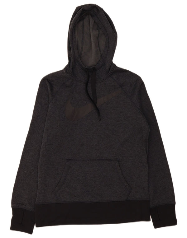 Nike Pull à capuche graphique Therma-Fit pour femme UK 14 Gris moyen Colourblock