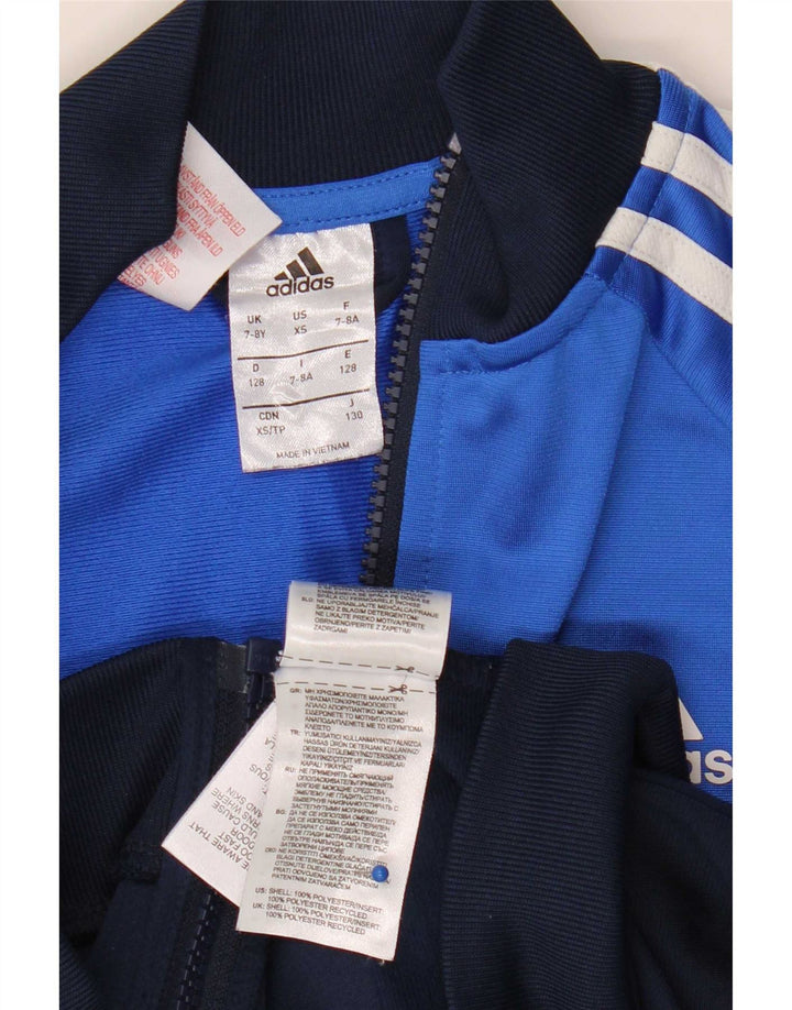 Adidas Veste de Survêtement Garçon 7-8 Ans Bleu Colorblock Polyester
