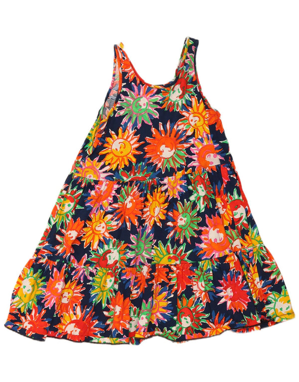 Benetton Robe à Volants Fille 11-12 Ans Grand Floral Multicolore