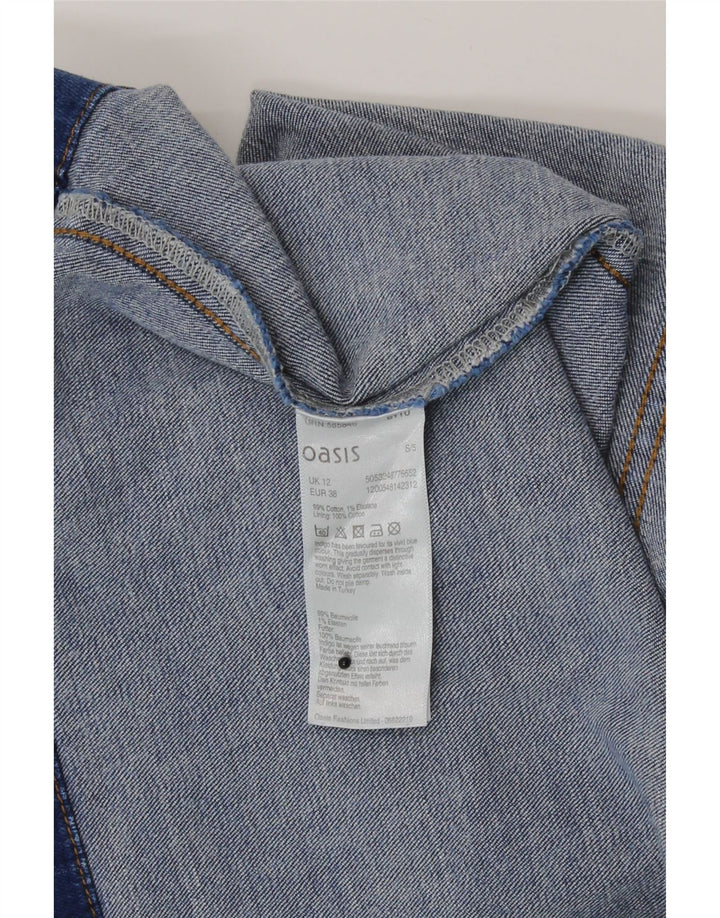 Oasis Jupe en jean pour femme UK 12 Medium W30 Bleu Coton