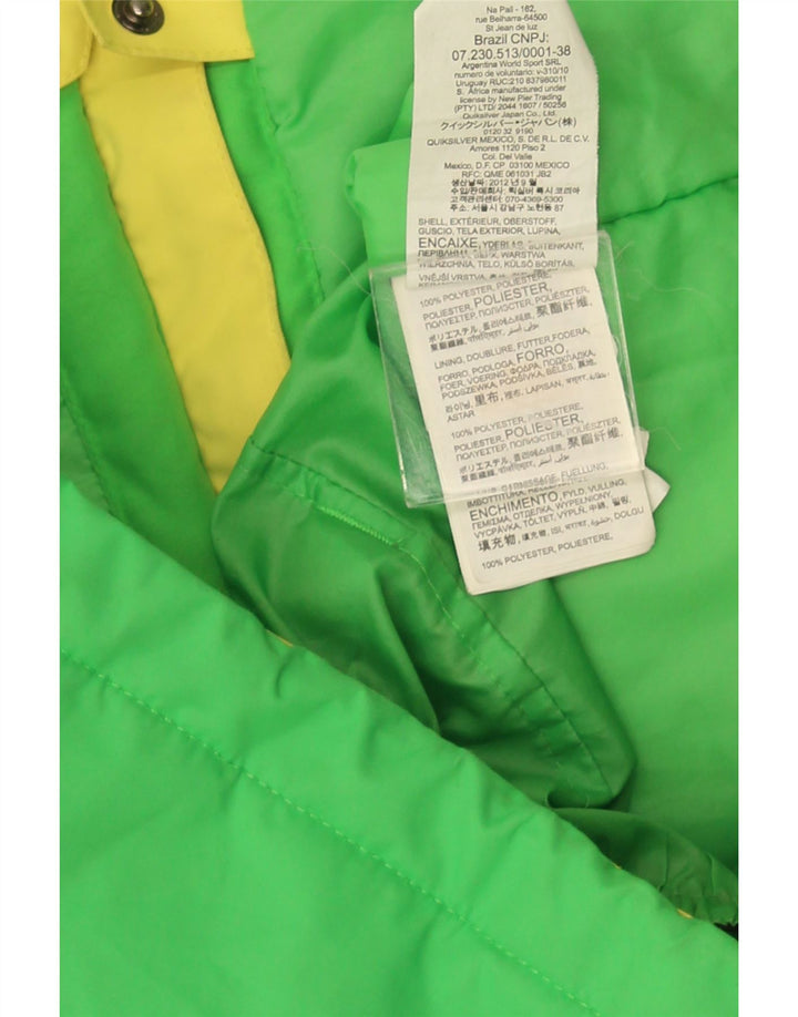 Quiksilver Veste Coupe-Vent Garçon 11-12 Ans Colorblock Vert Moyen