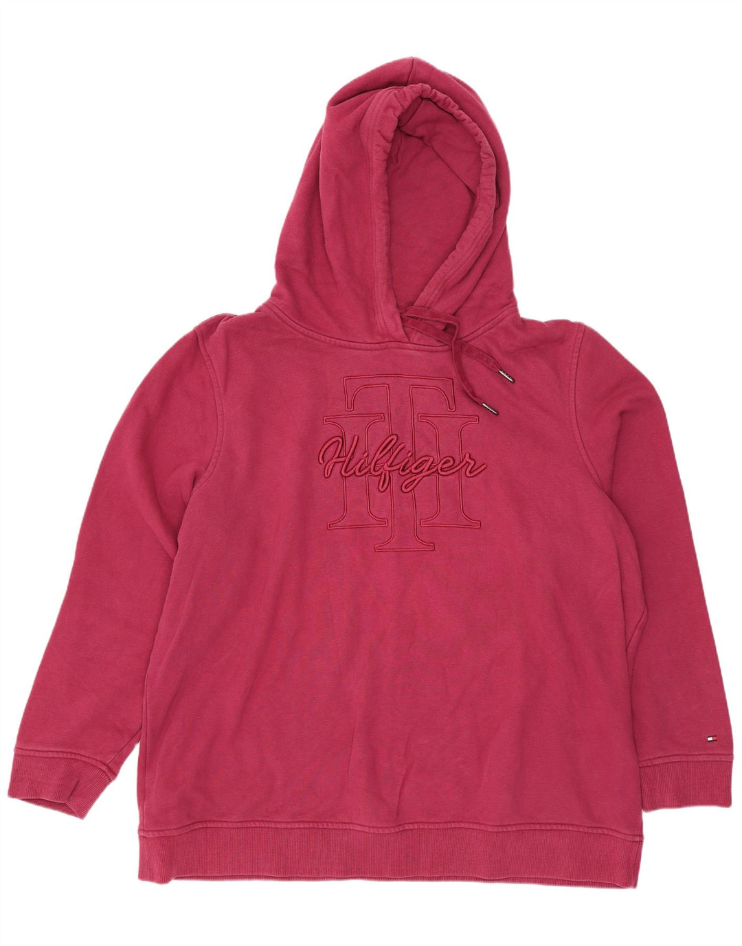 Tommy Hilfiger Pull à capuche graphique pour femme EU 50 3XL Coton bordeaux