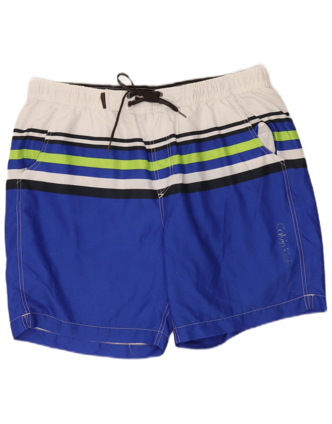 Calvin Klein Short de bain pour homme XL Bleu Colorblock Polyester