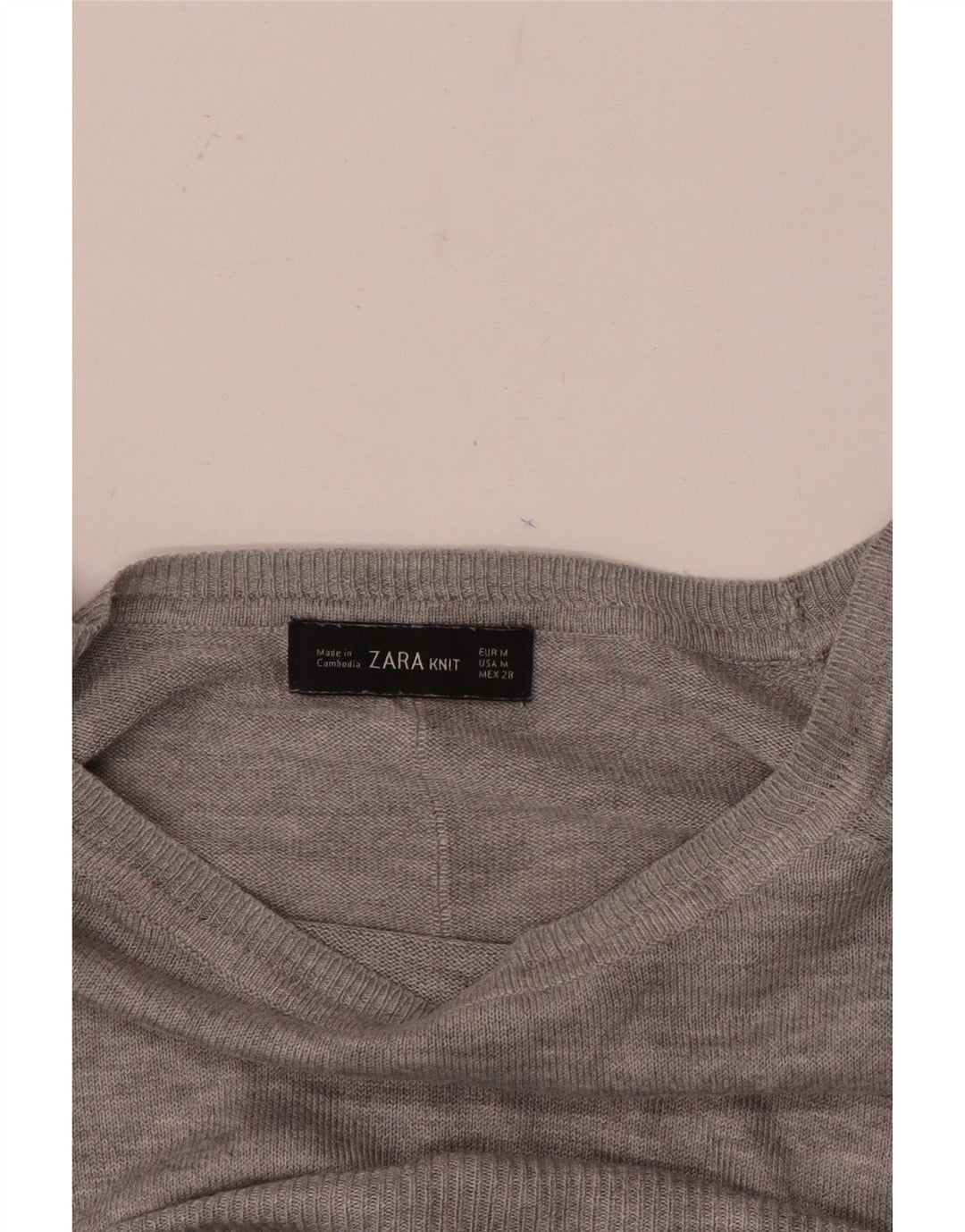 Zara Pull col bateau pour femme UK 14 Gris moyen