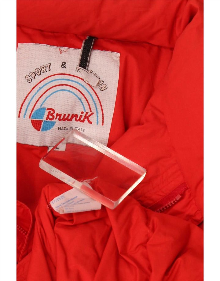 Brunik Veste matelassée à capuche pour homme, coupe ample, UK 40, grand rouge, polyester