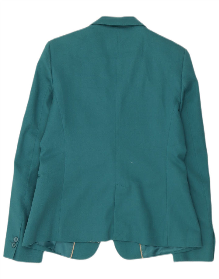 Massimo Dutti Veste Blazer 1 Bouton Femme EU 40 Bleu Moyen Coton