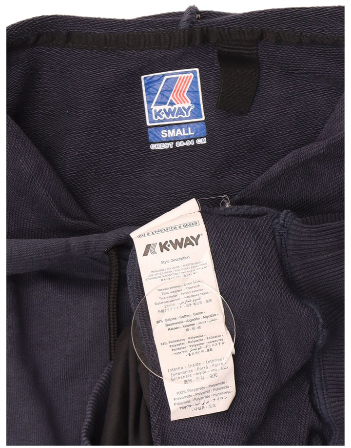 K-Way Pull à capuche pour homme Petit coton bleu marine
