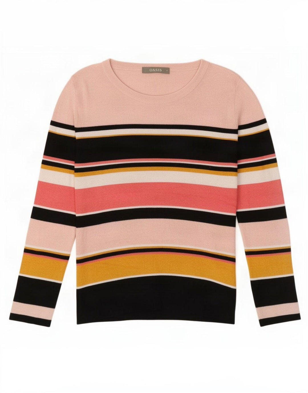 Oasis Pull col bateau pour femme UK 12 Medium Multicolore Rayé