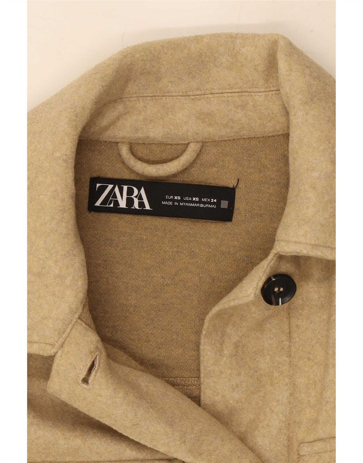 Zara Veste utilitaire pour femme UK 6 XS Beige Polyester