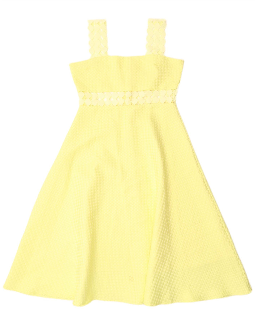 Paperlace Robe trapèze sans manches pour femme UK 42 Polyester jaune moyen