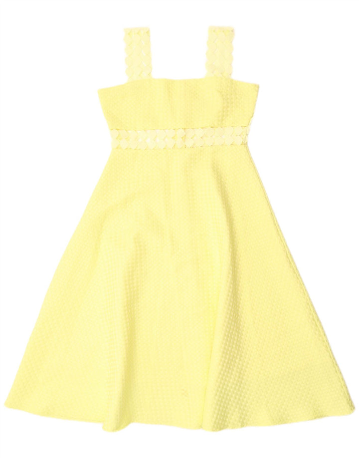 Paperlace Robe trapèze sans manches pour femme UK 42 Polyester jaune moyen