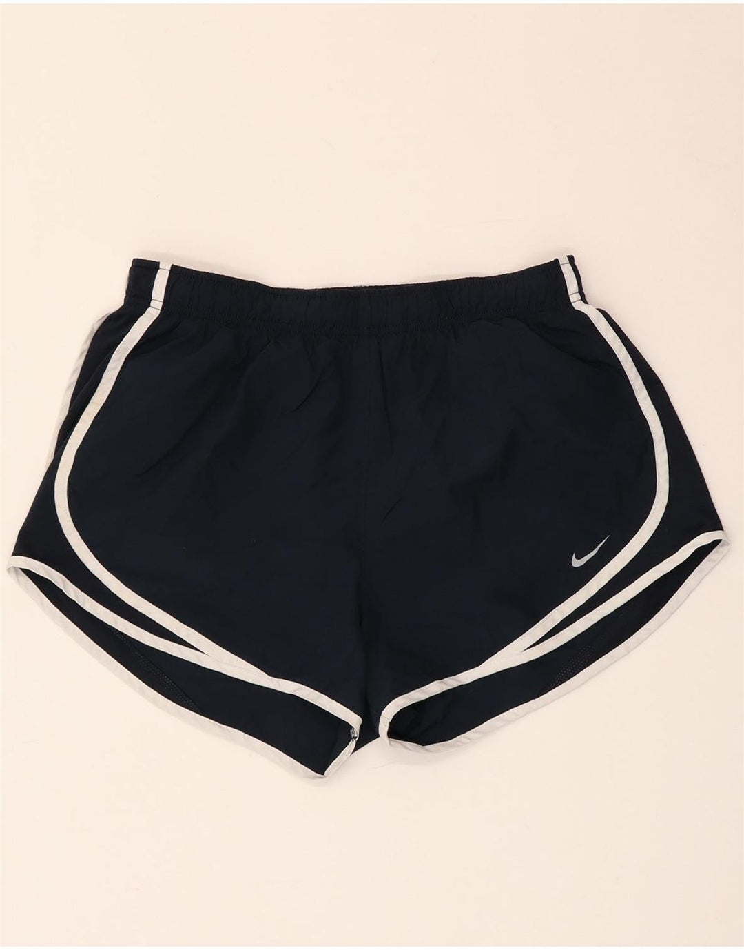 NIKE Short de sport Dri Fit pour femme UK 14 Bleu marine moyen Polyester