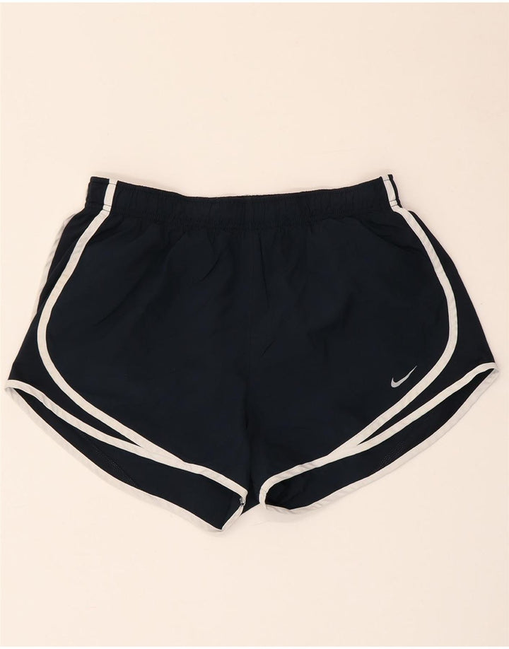 NIKE Short de sport Dri Fit pour femme UK 14 Bleu marine moyen Polyester
