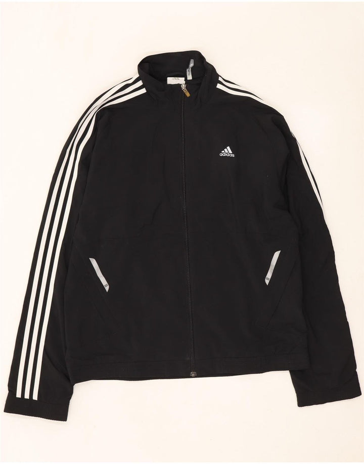 Adidas Hommes Climalite Survêtement Top Veste UK 40/42 Moyen Noir Polyester