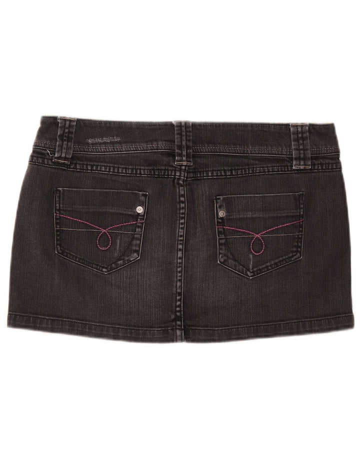 BENETTON Jupe en jean vieilli pour femme IT 44 Medium W30 Gris Coton