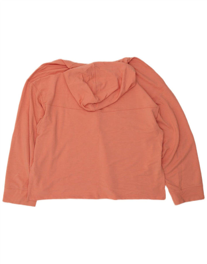 Nike Pull à capuche surdimensionné Dri Fit pour femme UK 16 Large Orange Polyester